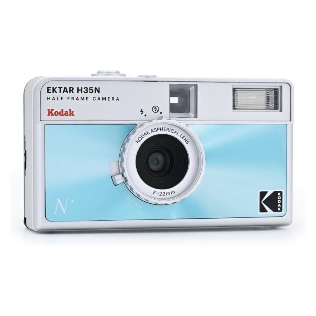 Kodak Ektar H35N 35mm Half Frame Film Camera Bundle with Ultramax 400 24 Exp Film (Glazed Blue)