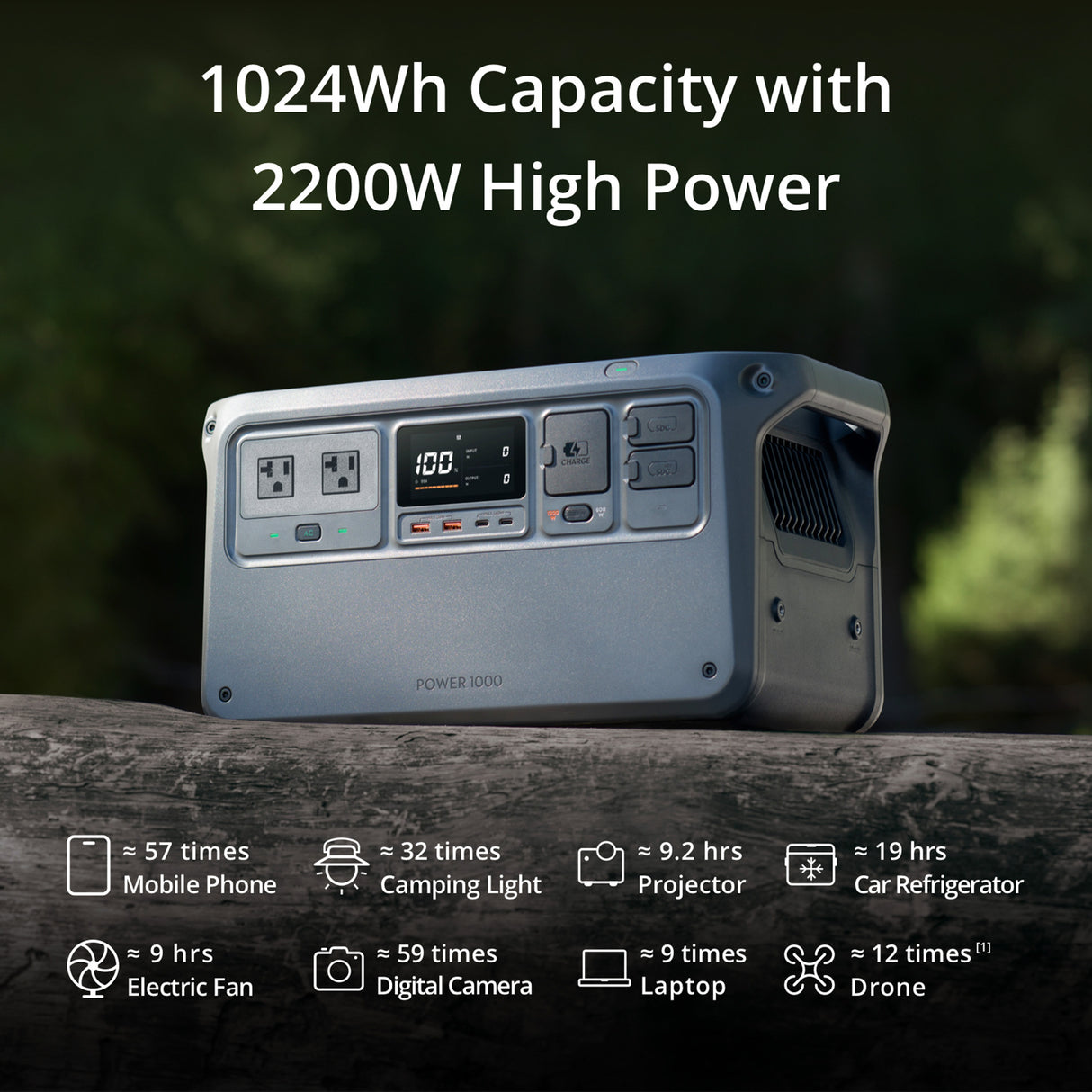 DJI Power 1000 with SDC to Air 3 Fast Charge Cable and Two Charge Cables Bundle