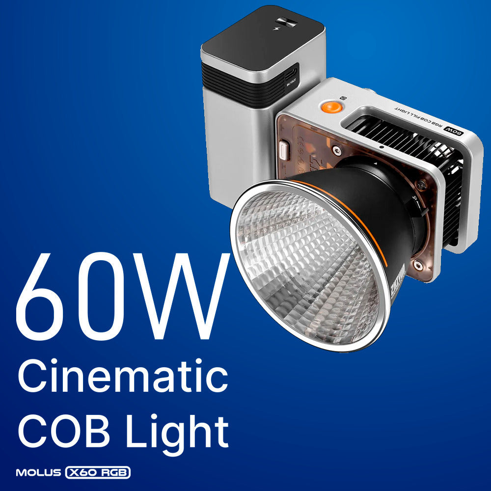 Zhiyun Molus X60RGB RGB LED Monolight (Combo Kit) with Zhiyun 3-Feet 90D Parabolic Softbox Bundle