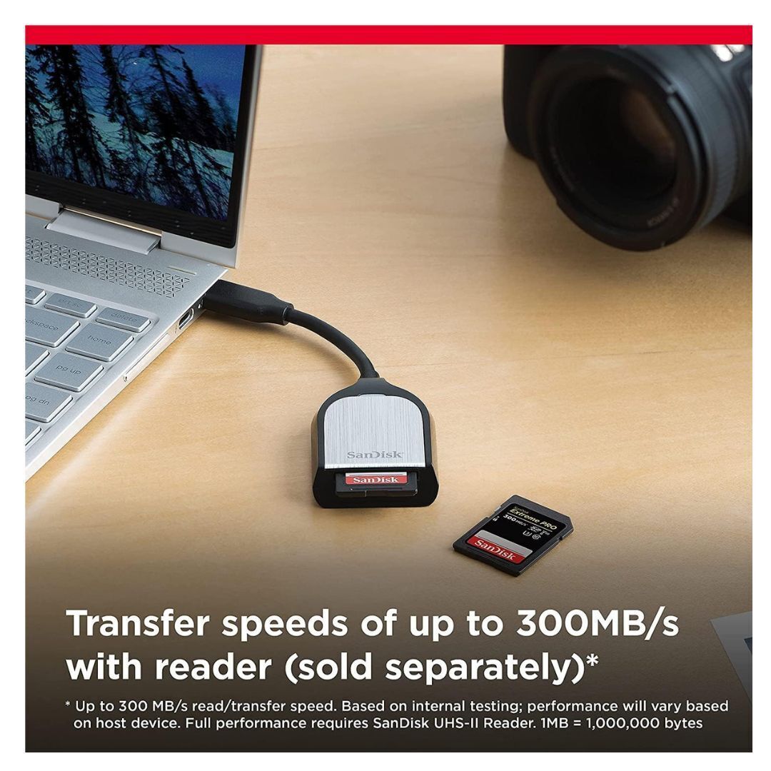 SanDisk Extreme Pro SDXC UHS-II Memory Card with 300MBPS Read and 260MBPS Write Speed (512GB)
