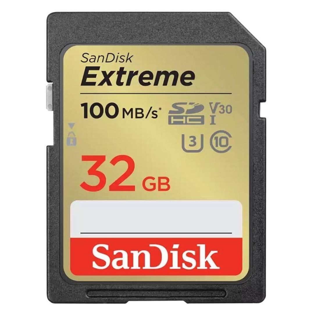 SanDisk Extreme SDHC UHS-I Memory Card with 100MBPS Read Speed and 60MBPS Write Speed (32GB, Black)