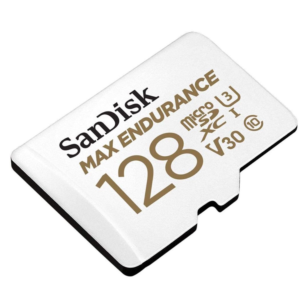 SanDisk MAX ENDURANCE UHS-I MicroSDXC 128GB Memory Card with Micro SD Adapter and 100MBPS Read Speed