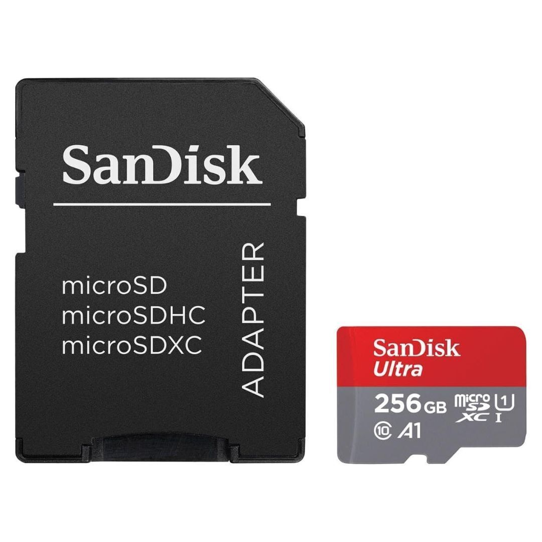 SanDisk Ultra MicroSDXC UHS-I A1 C10 U1 256GB Memory Card with SD Adapter and 150MBPS Transfer Speed