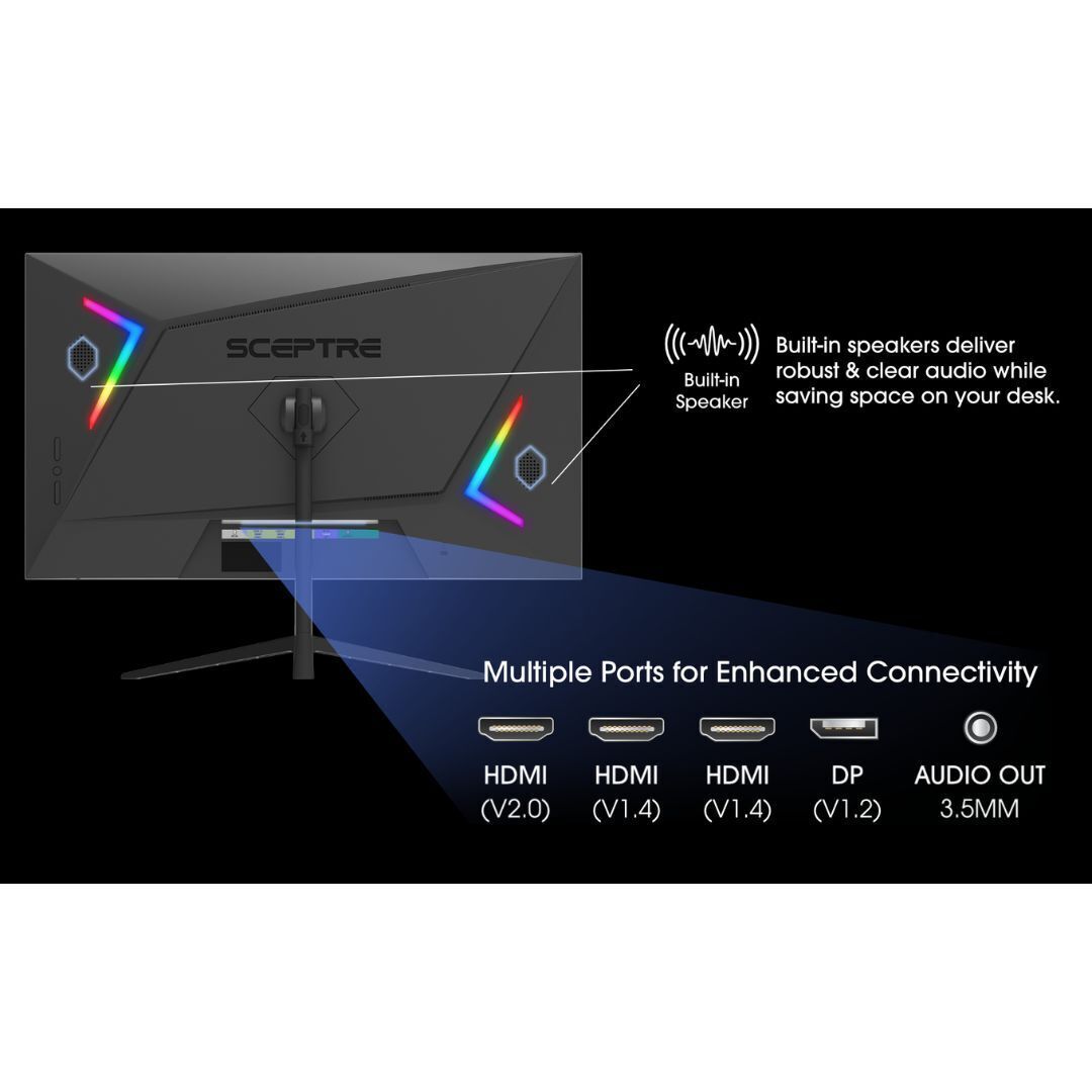 Sceptre 27-Inch 165Hz Edgeless Gaming Monitor with FHD 1080 Resolution and Built-In Speaker (Black)