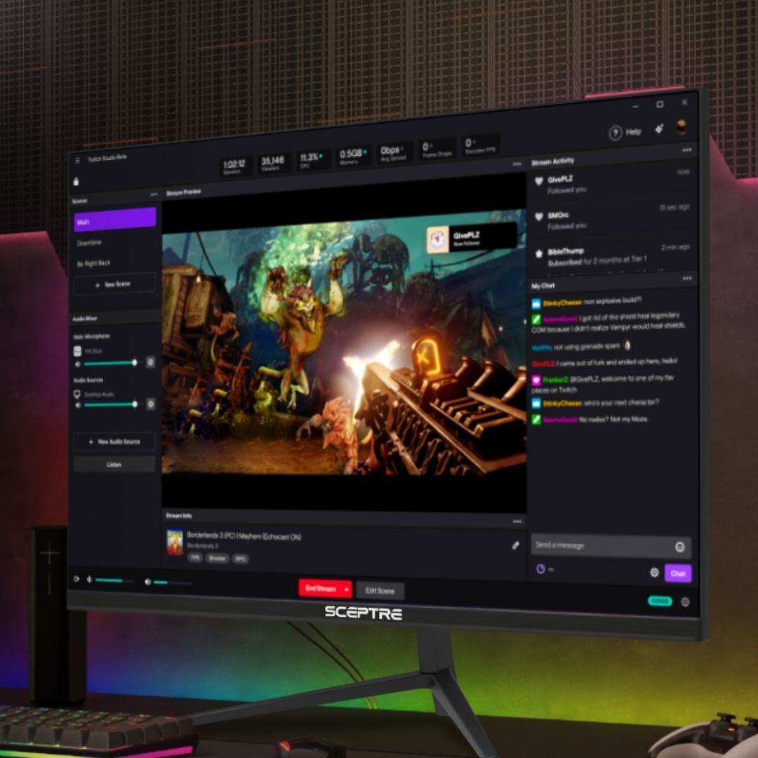 Sceptre 27-Inch 165Hz Edgeless Gaming Monitor with FHD 1080 Resolution and Built-In Speaker (Black)