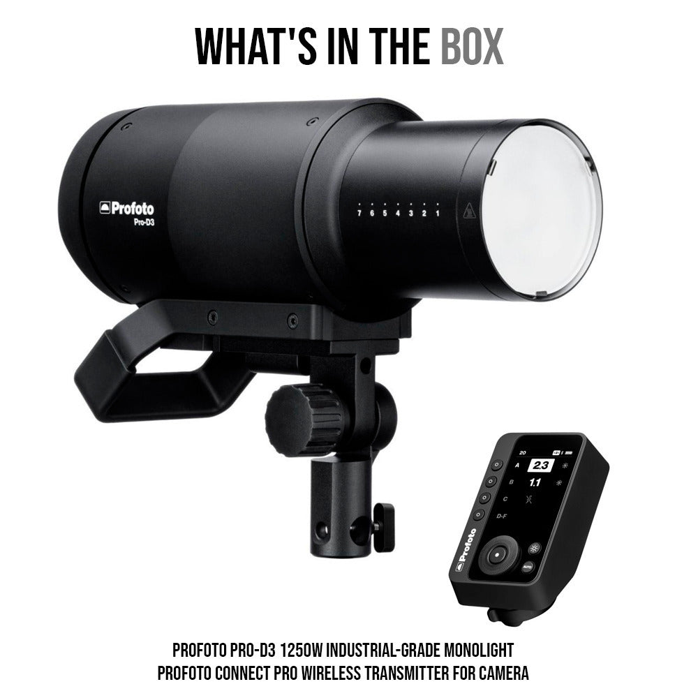 Profoto Pro-D3 1250W Industrial-Grade Monolight with Profoto Connect Pro Wireless Transmitter Bundle