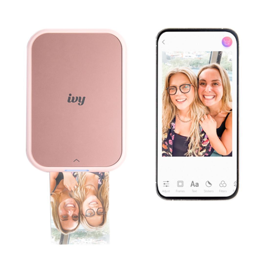 Canon IVY 2 Mini Compact Photo Sticker Printer with LED Light Bar and Built-In Battery (Blush Pink)