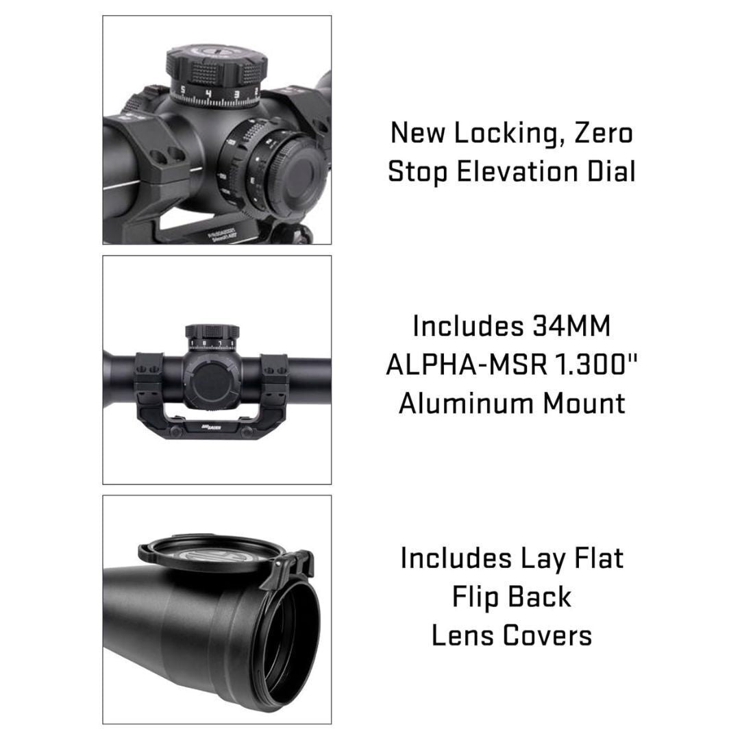 SIG SAUER Tango-MSR 5-30 x 56mm 34mm Tube Riflescope (MRAD Milling 2.0 Illuminated Reticle, Black)