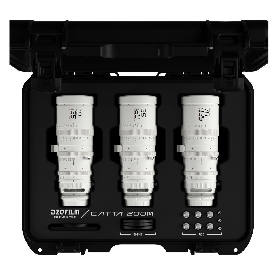 DZOFilm Catta FF 18 to 35mm, 35 to 80mm, and 70 to 135mm T2.9 Cine Zoom 3-Lens Bundle (White)