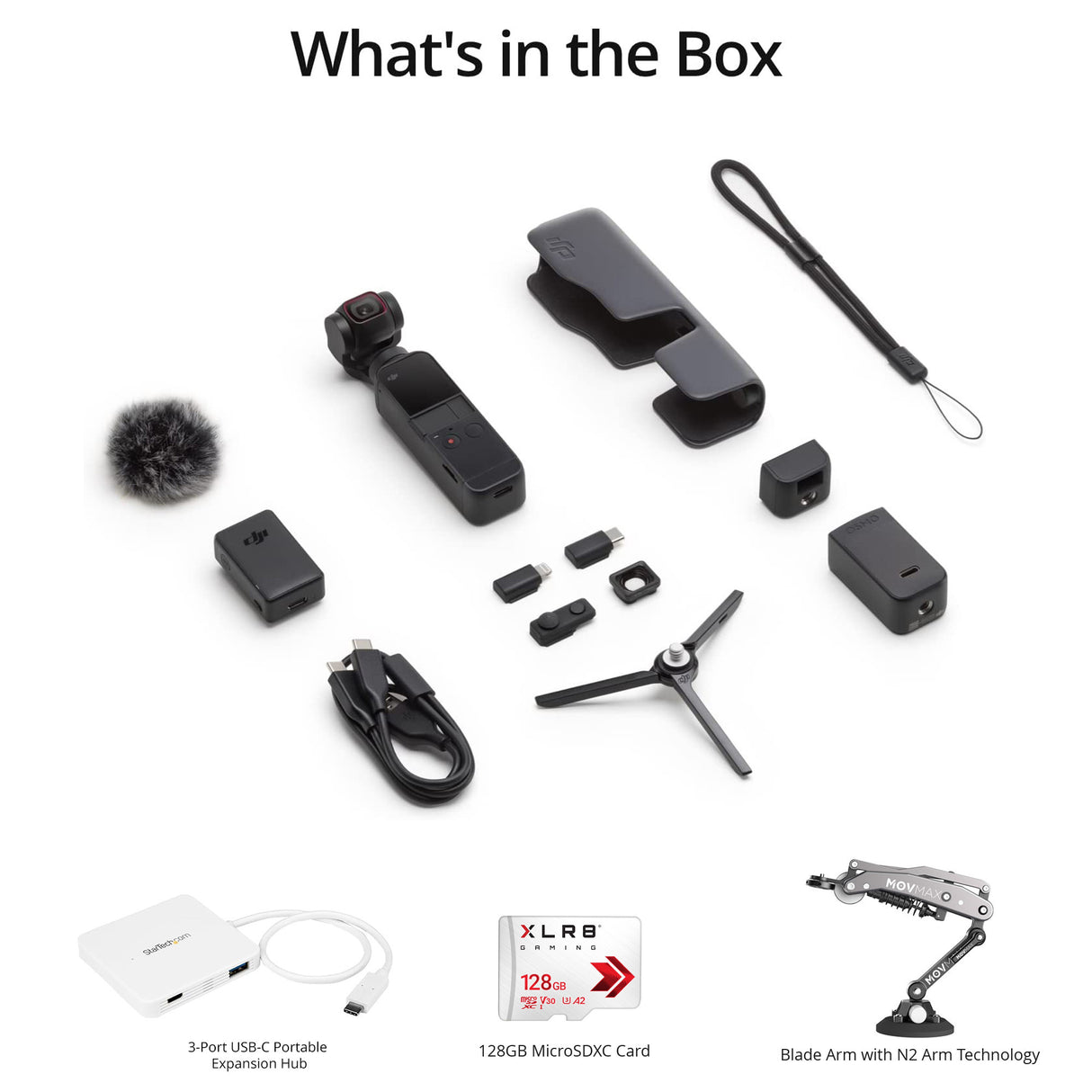 DJI Pocket 2 Gimbal Creator Combo with Blade Arm for DJI Pocket 3 and Insta 360 Cameras Bundle