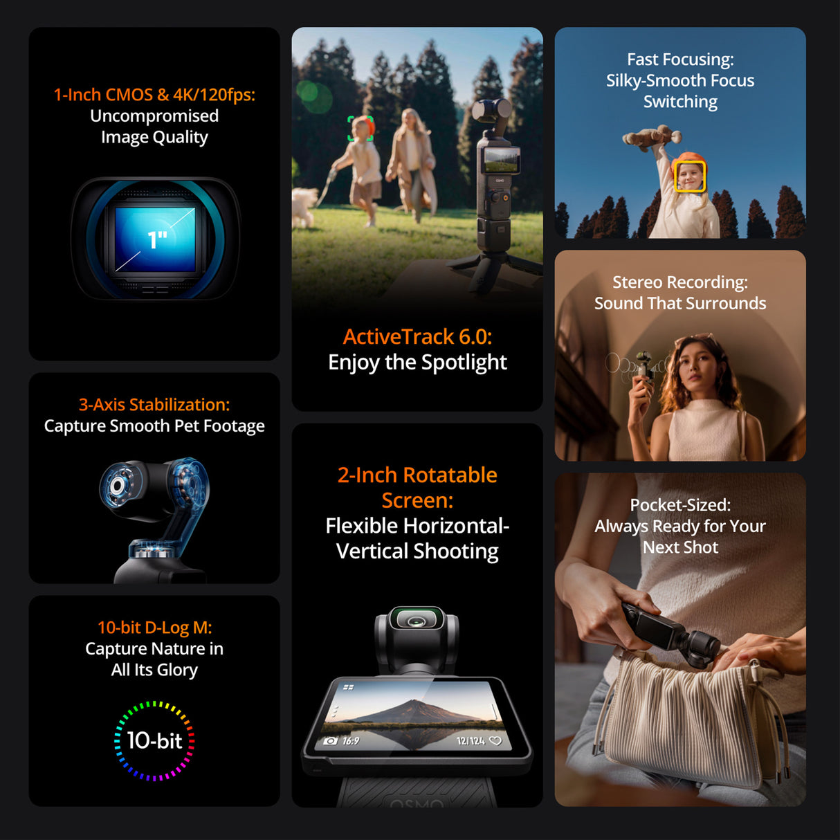 DJI Osmo Pocket 3 with Blade Arm for DJI Pocket 3, Insta 360, and GoPro HERO 12 Cameras Bundle