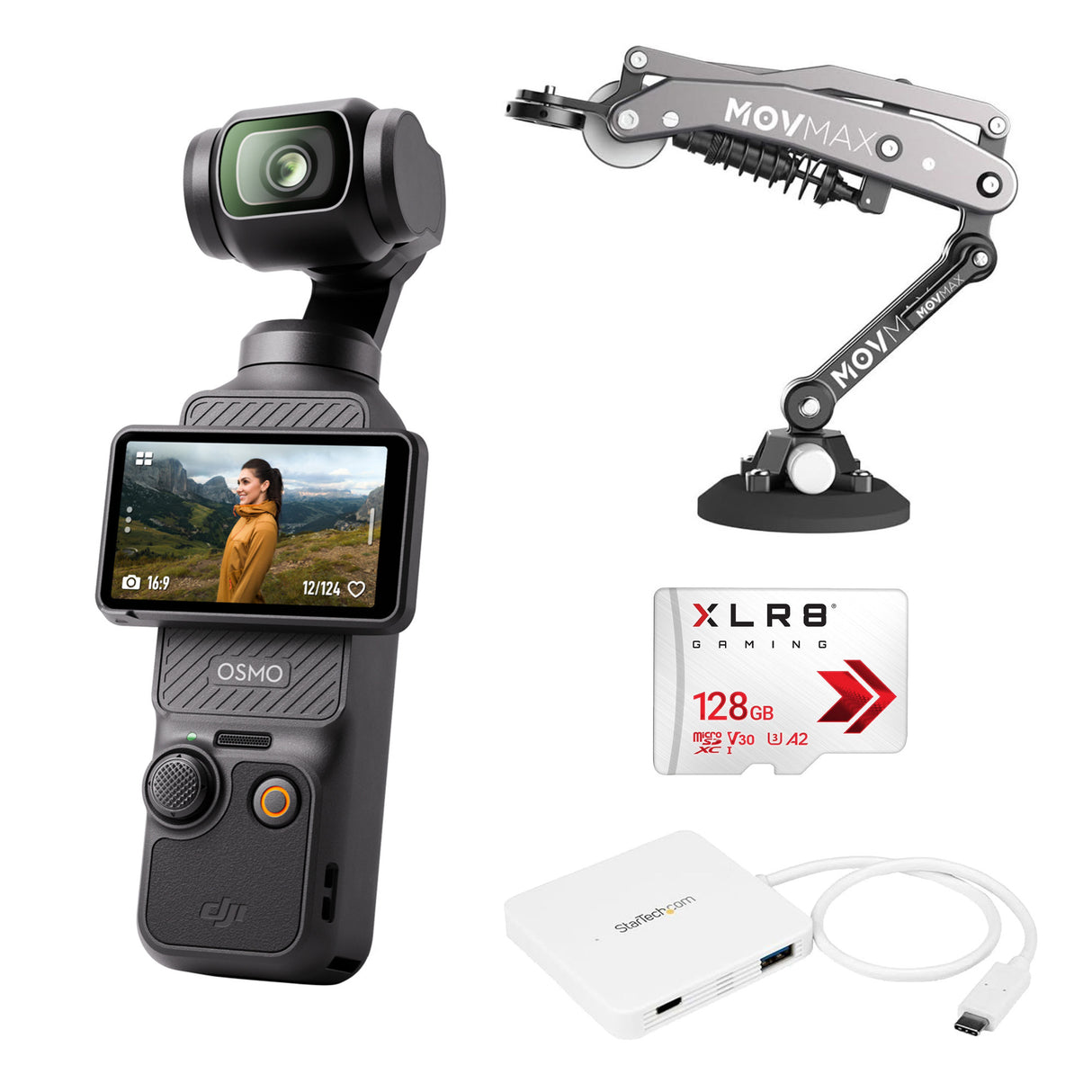 DJI Osmo Pocket 3 with Blade Arm for DJI Pocket 3, Insta 360, and GoPro HERO 12 Cameras Bundle
