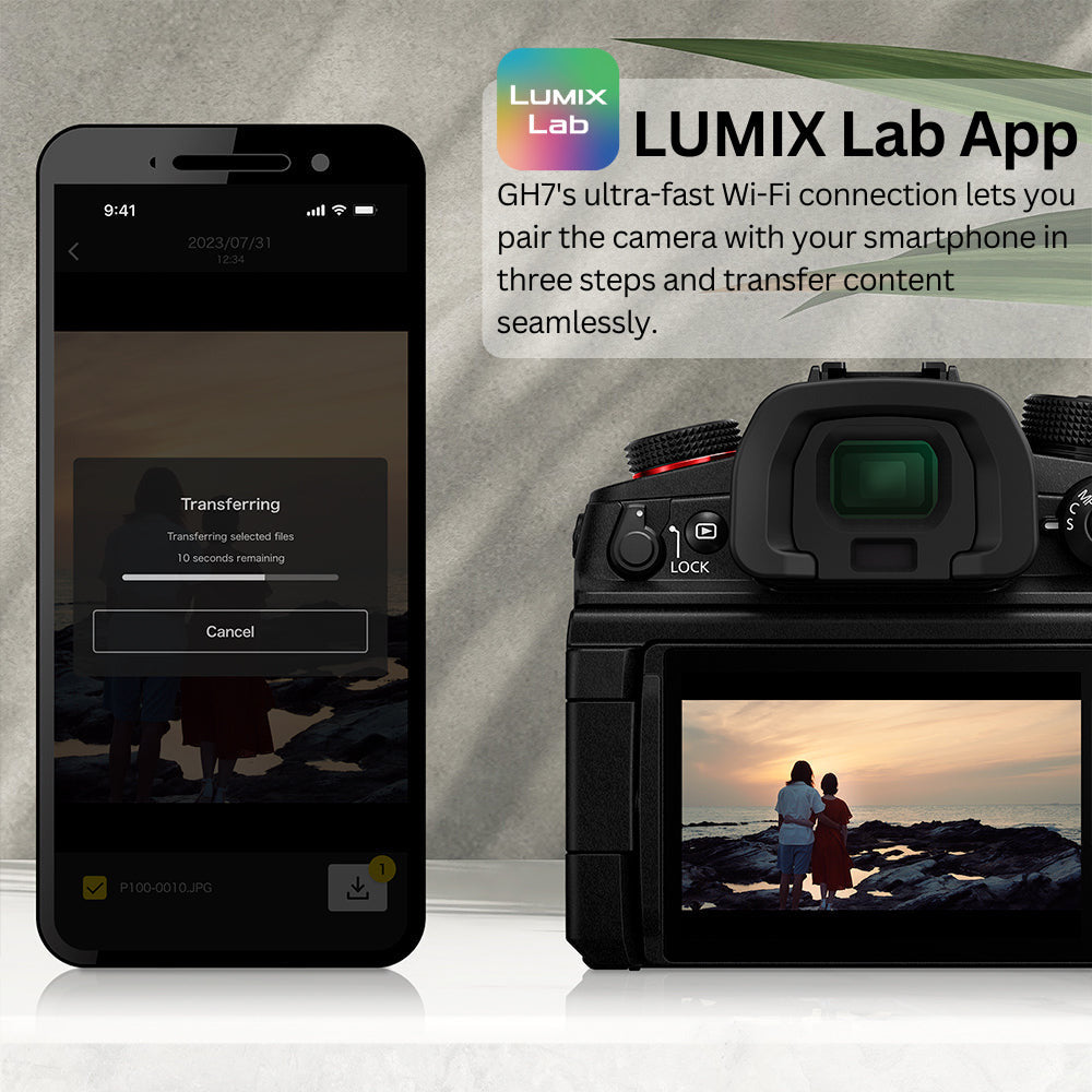 Panasonic LUMIX GH7 Micro Four-Thirds Mirrorless Camera with 2-Pack Batteries and Charger Bundle