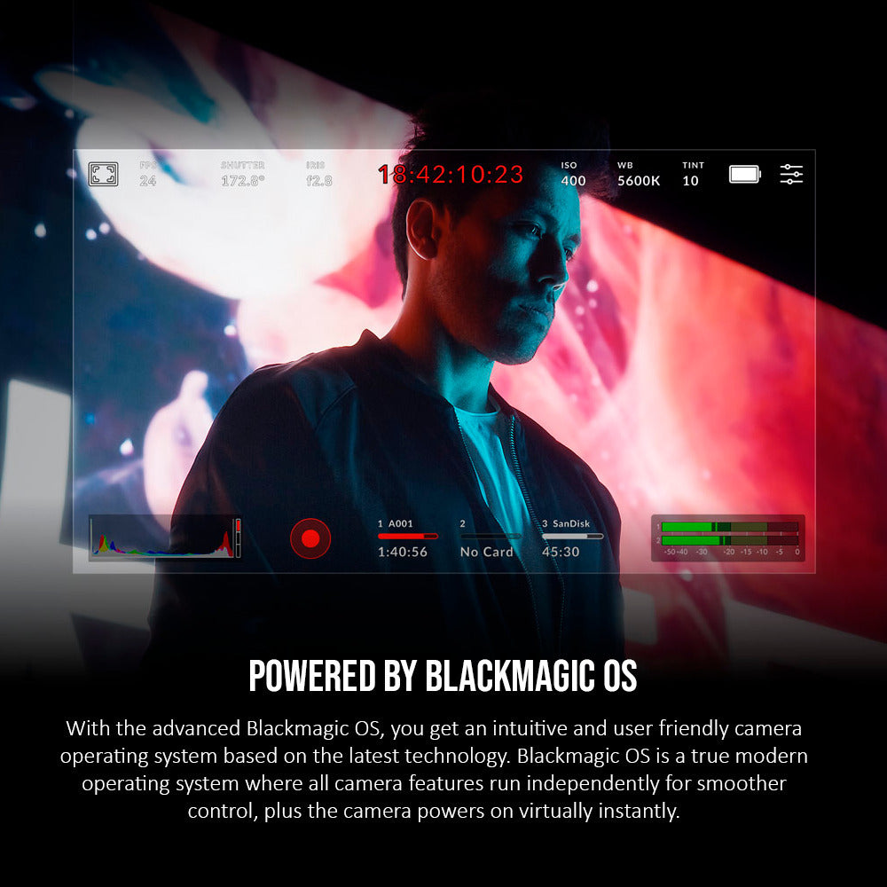 Blackmagic Design Pocket 4K Cinema Camera with Lumix G X Vario Power Zoom Lens (Black) Bundle