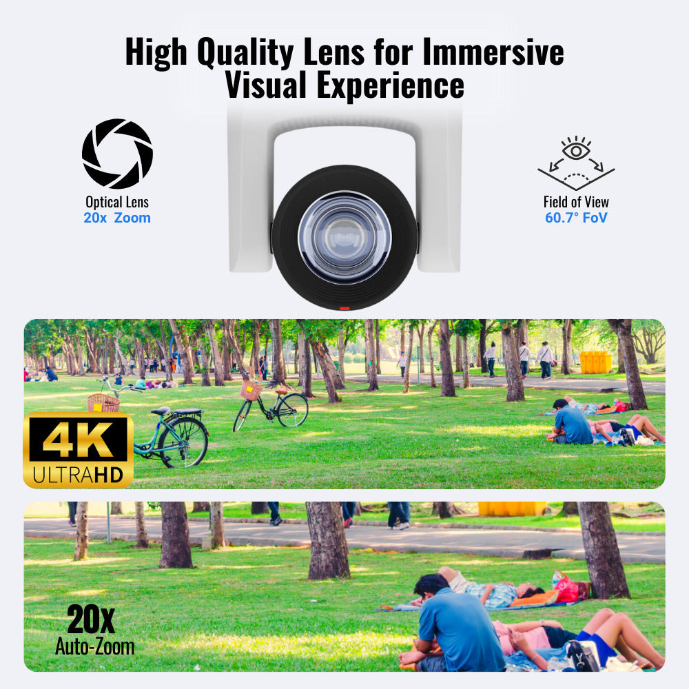 PTZOptics Move SE 20x 1080p PTZ Auto-Tracking Pan Tilt Zoom Camera (White, 2-Pack) Bundle