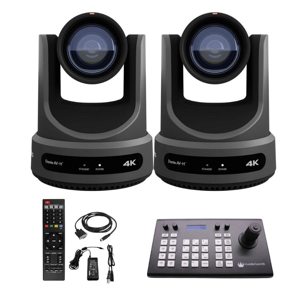 PTZOptics Move SE 20x 1080p PTZ Auto-Tracking Pan Tilt Zoom Camera (Gray, 2-Pack) Bundle