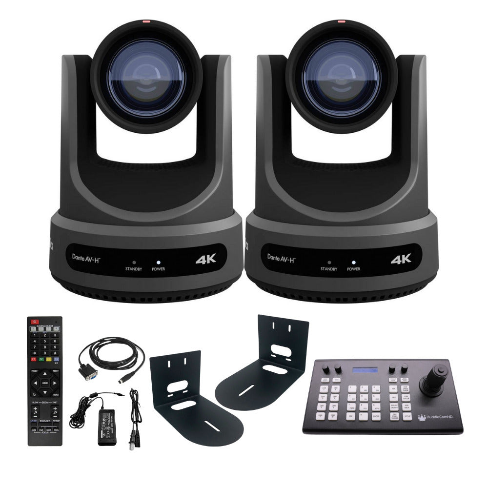 PTZOptics Move SE 20x 1080p PTZ Auto-Tracking Pan Tilt Zoom Camera (Gray, 2-Pack) Bundle