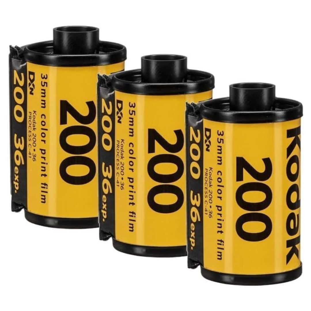 Kodak Gold 200 Film with 35mm Film and 36 Exposures for Enhanced Color (Yellow-Purple, 3-Pack)