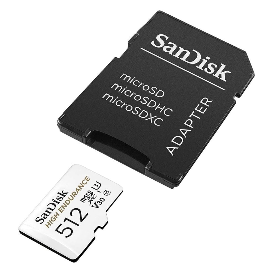 SanDisk High Endurance UHS-I MicroSDXC 512GB Memory Card with SD Adapter and 100 MBPS Read Speed