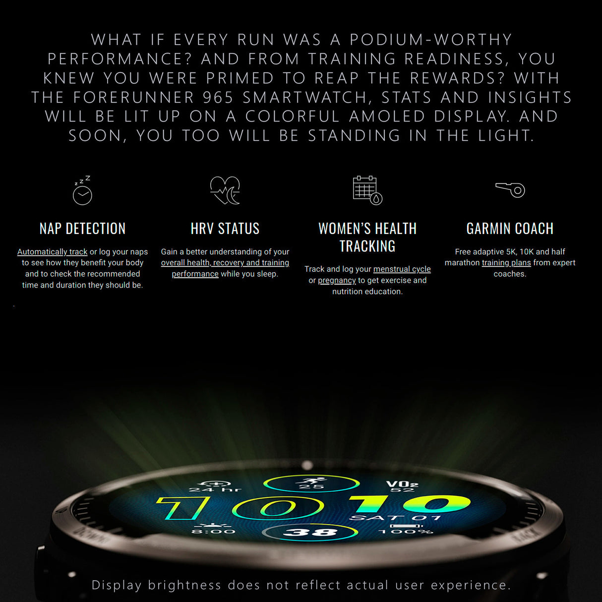 Garmin Forerunner 965 GPS 1.4-Inch Display Titanium Bezel Running Smartwatch with Power Bank Bundle