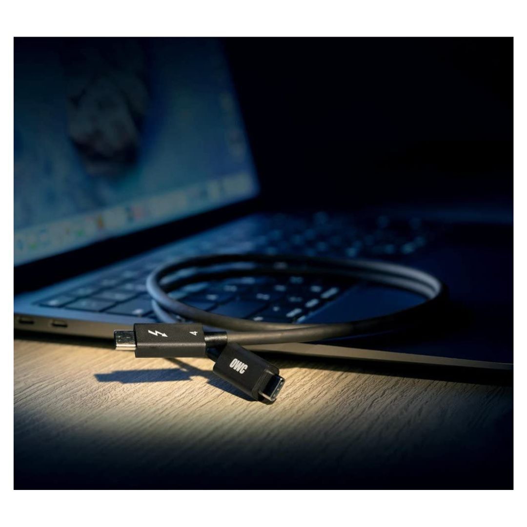 OWC 79-Inch Thunderbolt 4 and USB-C Cable with 40 GBPS Data Transfer and 100W Power Charging (Black)