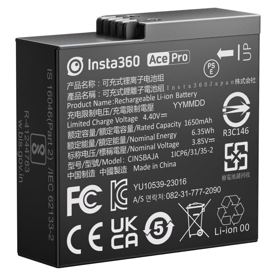 Insta360 Rechargeable Battery for Ace and Ace Pro Camera with 1650mAh Capacity