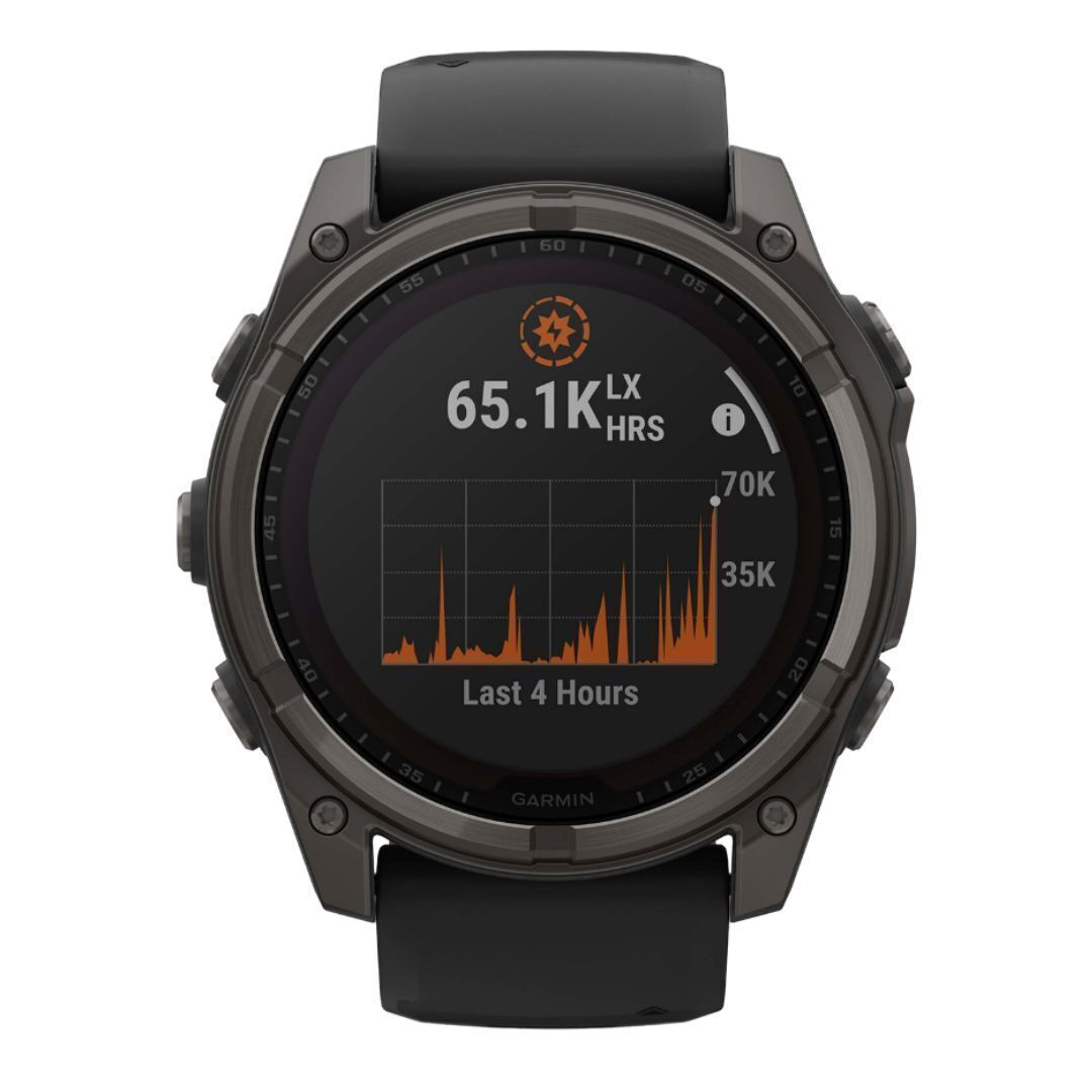Garmin fenix 8 Sapphire Solar 51mm Smartwatch with Built-In LED Flashlight (Black and Pebble Gray)