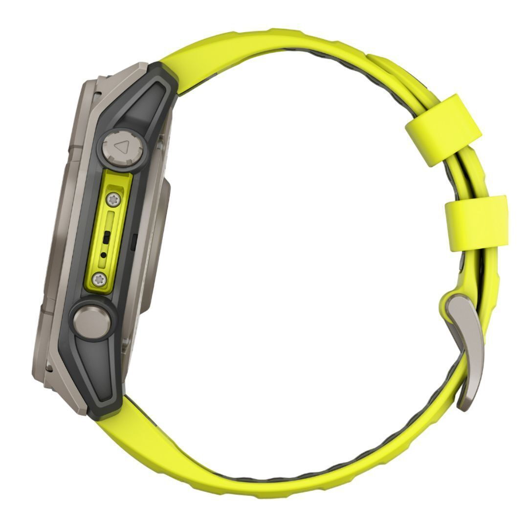 Garmin fenix 8 Sapphire Solar 51mm Smartwatch with Built-In LED Flashlight (Amp Yellow and Graphite)