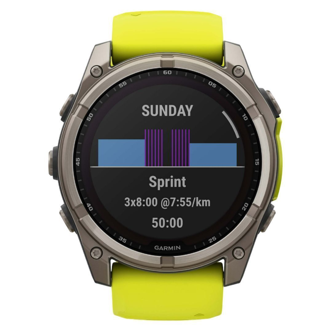 Garmin fenix 8 Sapphire Solar 51mm Smartwatch with Built-In LED Flashlight (Amp Yellow and Graphite)