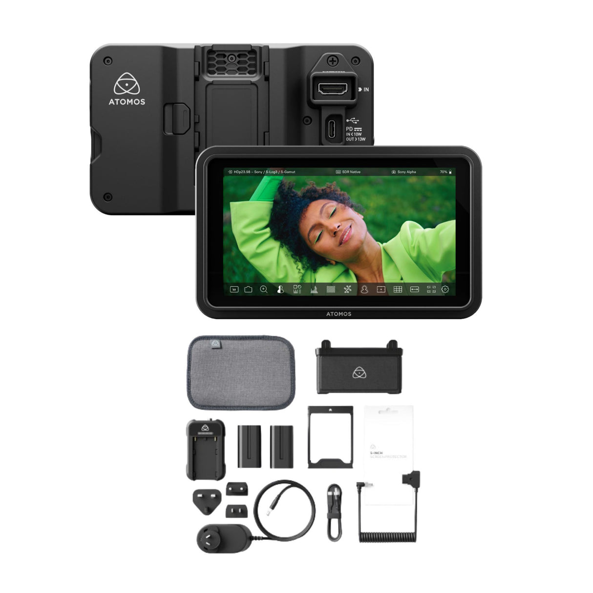 Atomos Shinobi II HDMI 4K Monitor with HDR Touchscreen with Atomos Monitor Accessory Kit Bundle