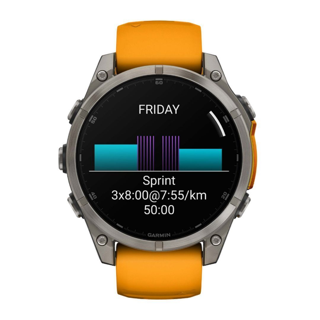 Garmin Fenix 8 Sapphire 47mm GPS Smartwatch with 1.4-Inch AMOLED Display (Spark Orange and Graphite)