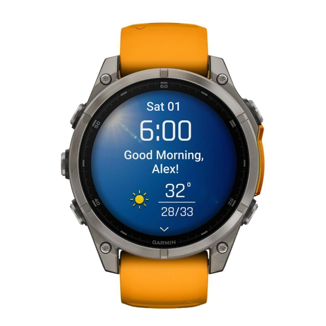 Garmin Fenix 8 Sapphire 47mm GPS Smartwatch with 1.4-Inch AMOLED Display (Spark Orange and Graphite)