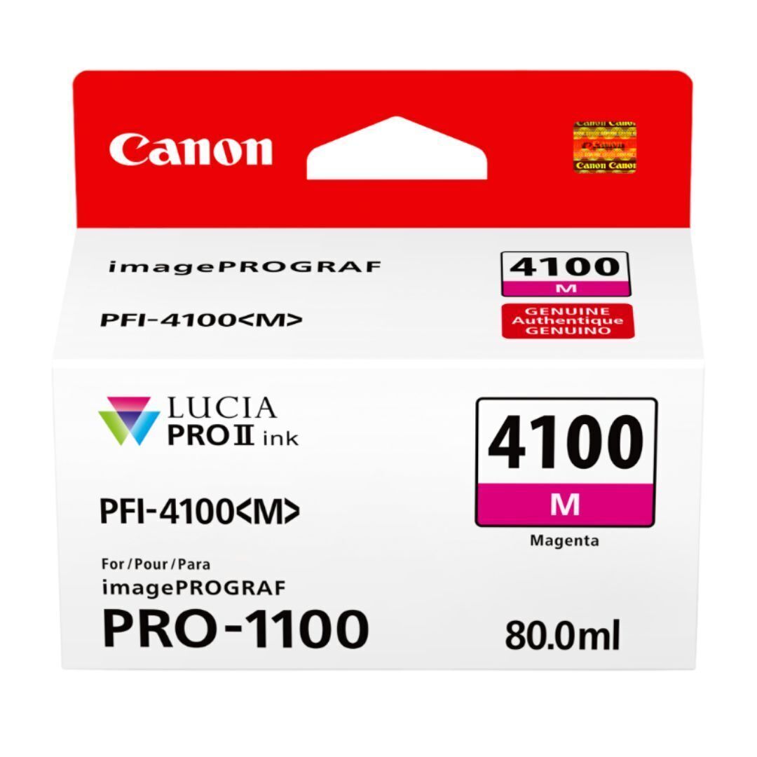 Canon PFI-4100 Lucia Pro II 11 Pigment-Based Ink for imagePROGRAF Pro 1100 Printer (Magenta)