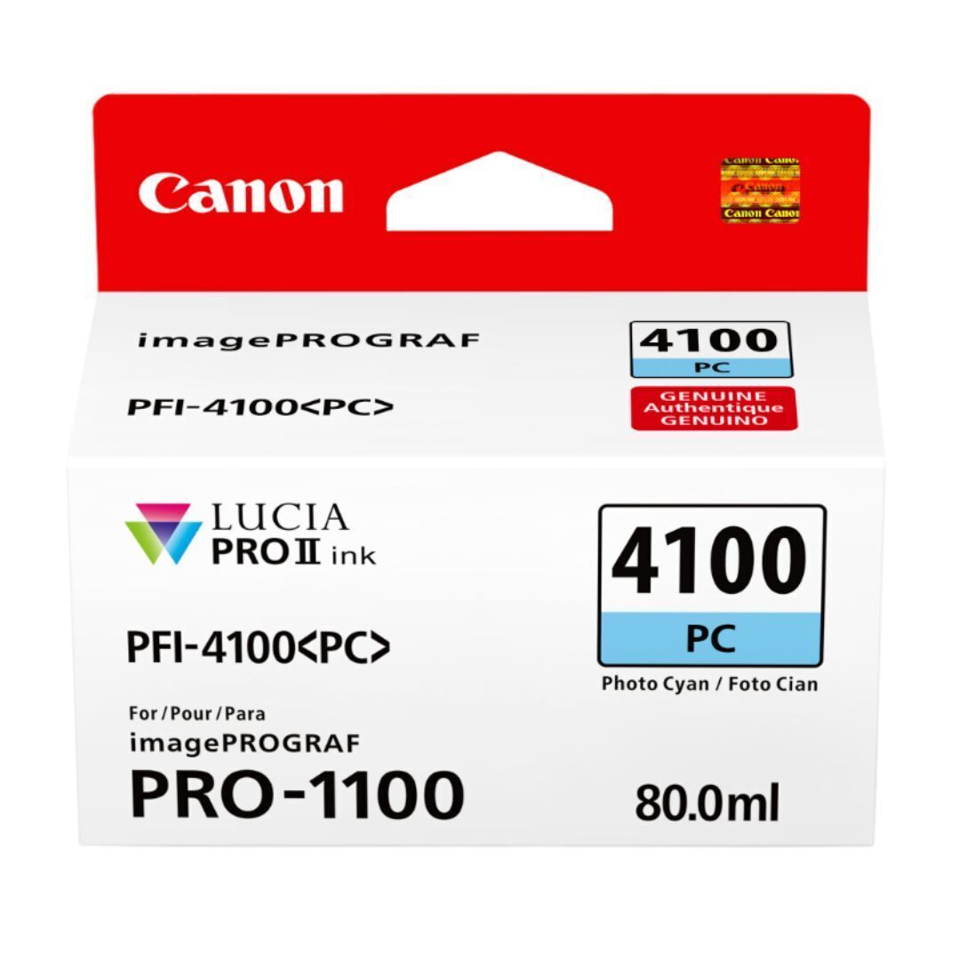 Canon PFI-4100 Lucia Pro II 11 Pigment-Based Ink for imagePROGRAF Pro 1100 Printer (Photo Cyan)