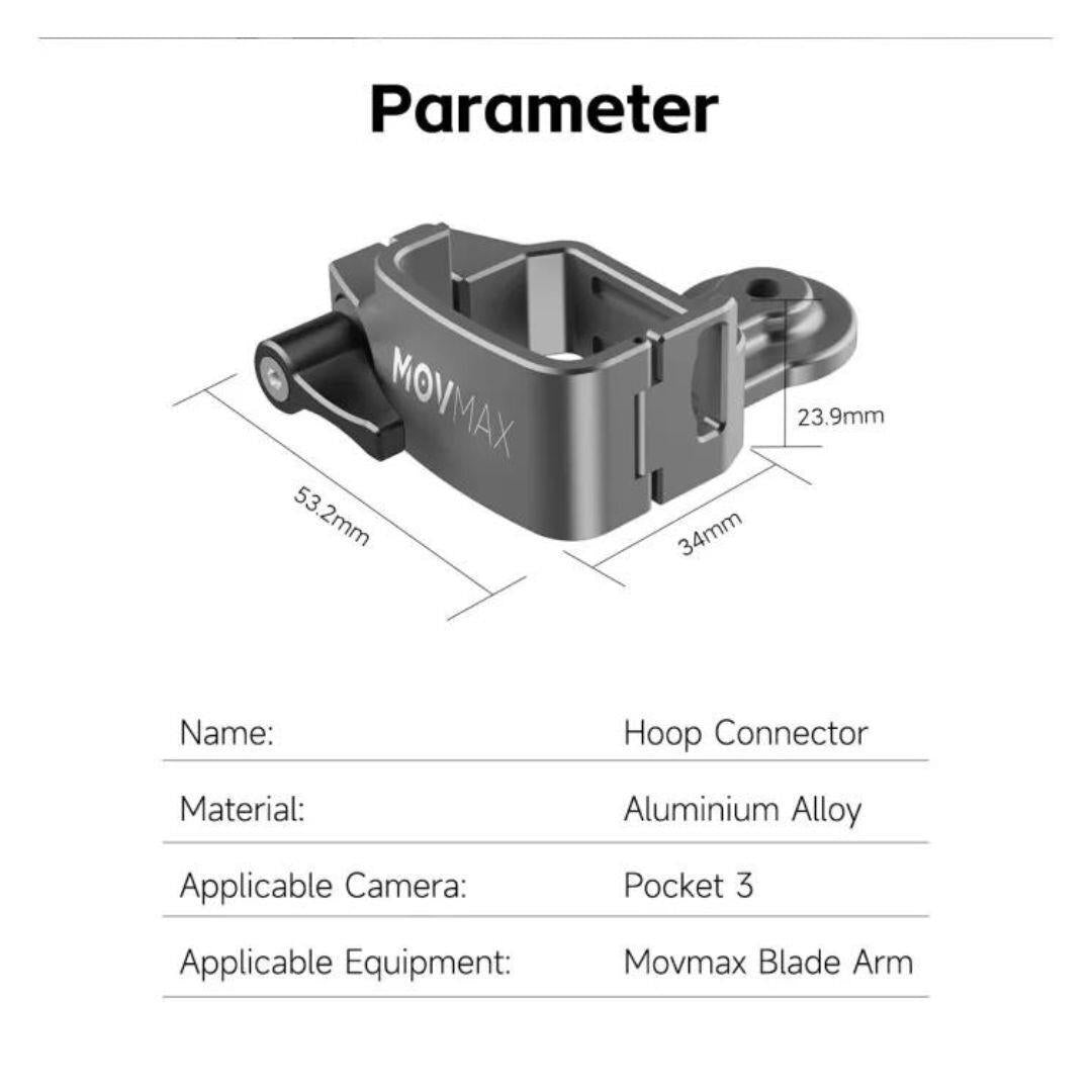 MOVMAX Blade Arm Aluminum Alloy Hoop Connector for DJI Osmo Pocket 3 (Gray)