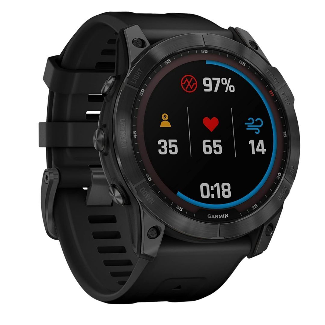 Garmin Fenix 7X Solar-Powered 1.4-Inch Display Multisport GPS Watch (Slate Gray with Black Band)