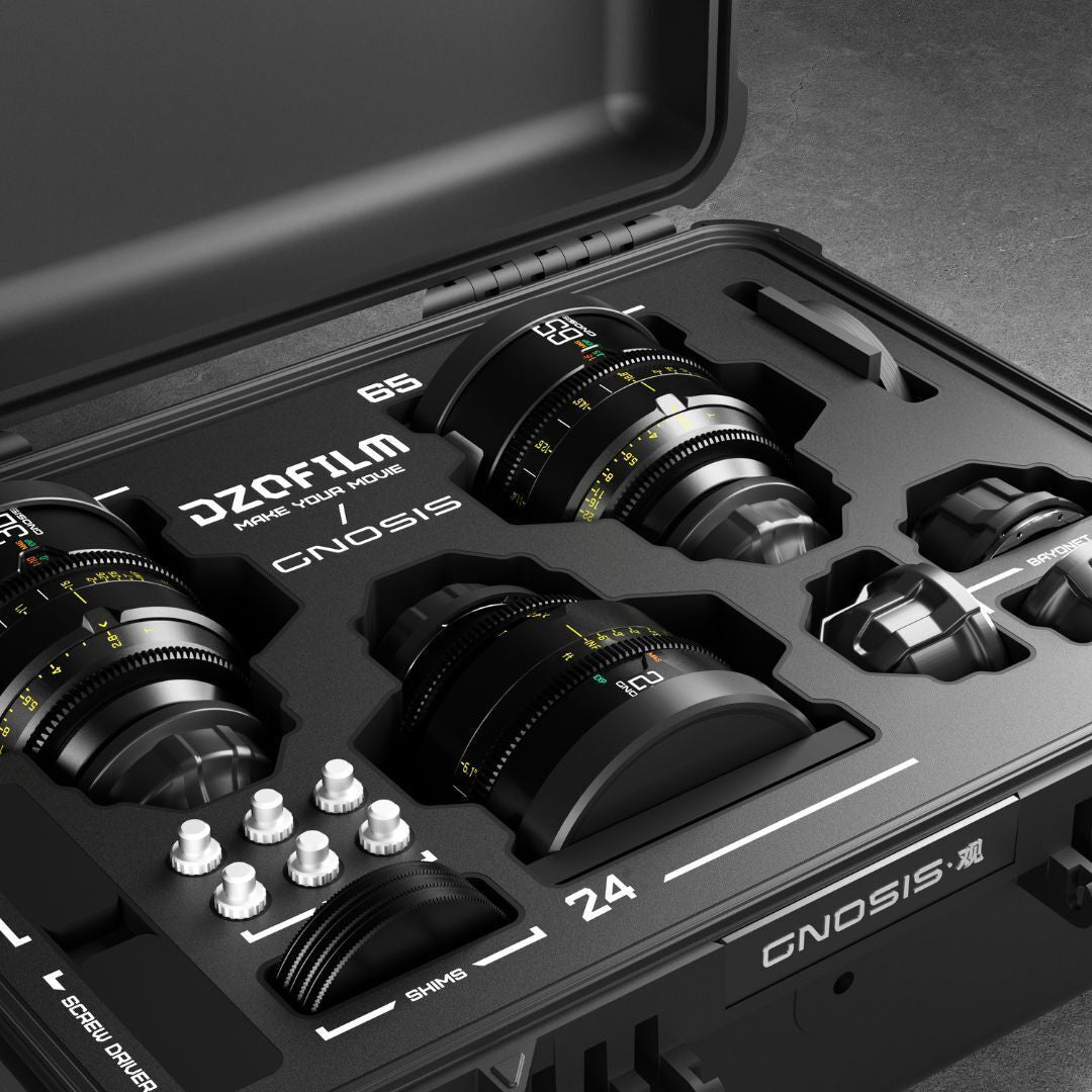 DZOFilm 24mm, 32mm, and 65mm VV T2.8 Macro Cine 3-Lens Kit with 16-Blade Iris (LPL, PL, EF, Black)