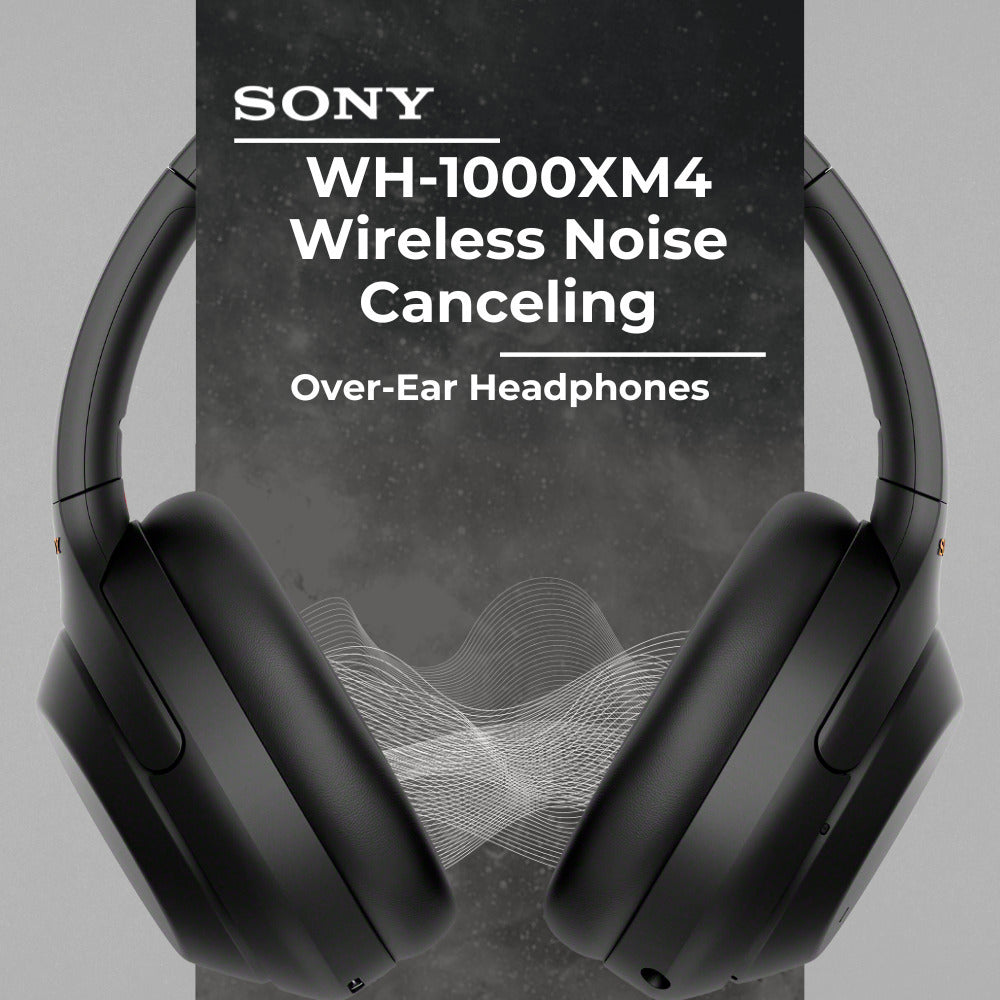 Sony WH 1000XM4 Wireless Noise Canceling Over Ear Black Headphones Bundle