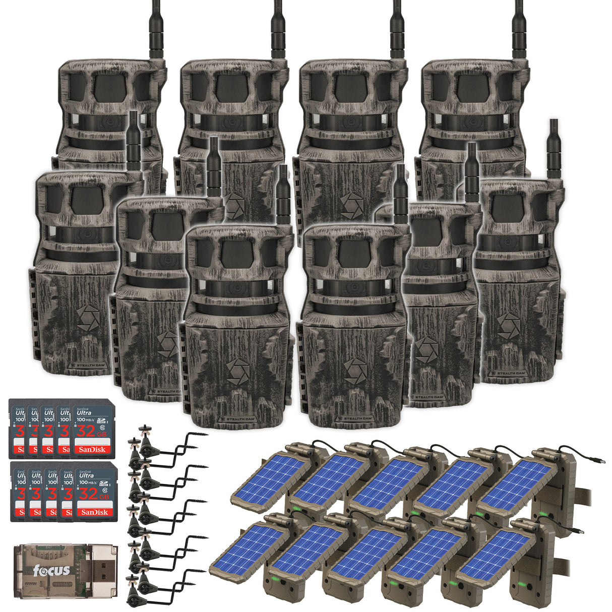 Stealth Cam Revolver 40MP Pro 360-Degree Cellular Trail Camera with Threaded Mount (10-Pack) Bundle