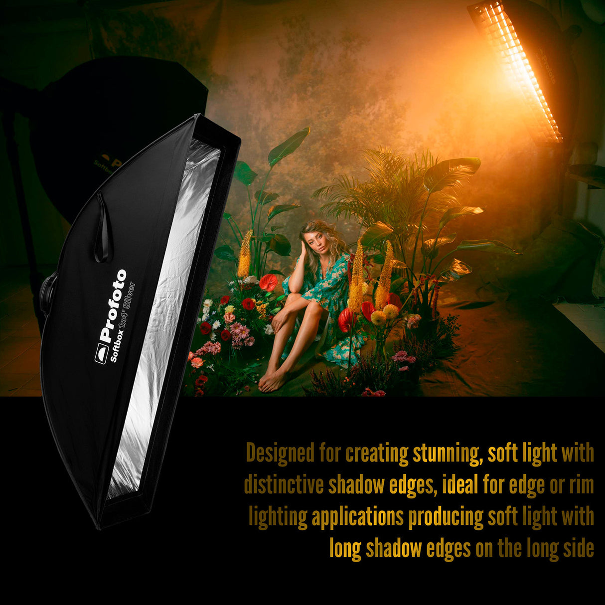 Profoto 1 x 4-Feet Softbox Strip with All-In-One Mount for Edge or Rim Lighting (Silver) Bundle