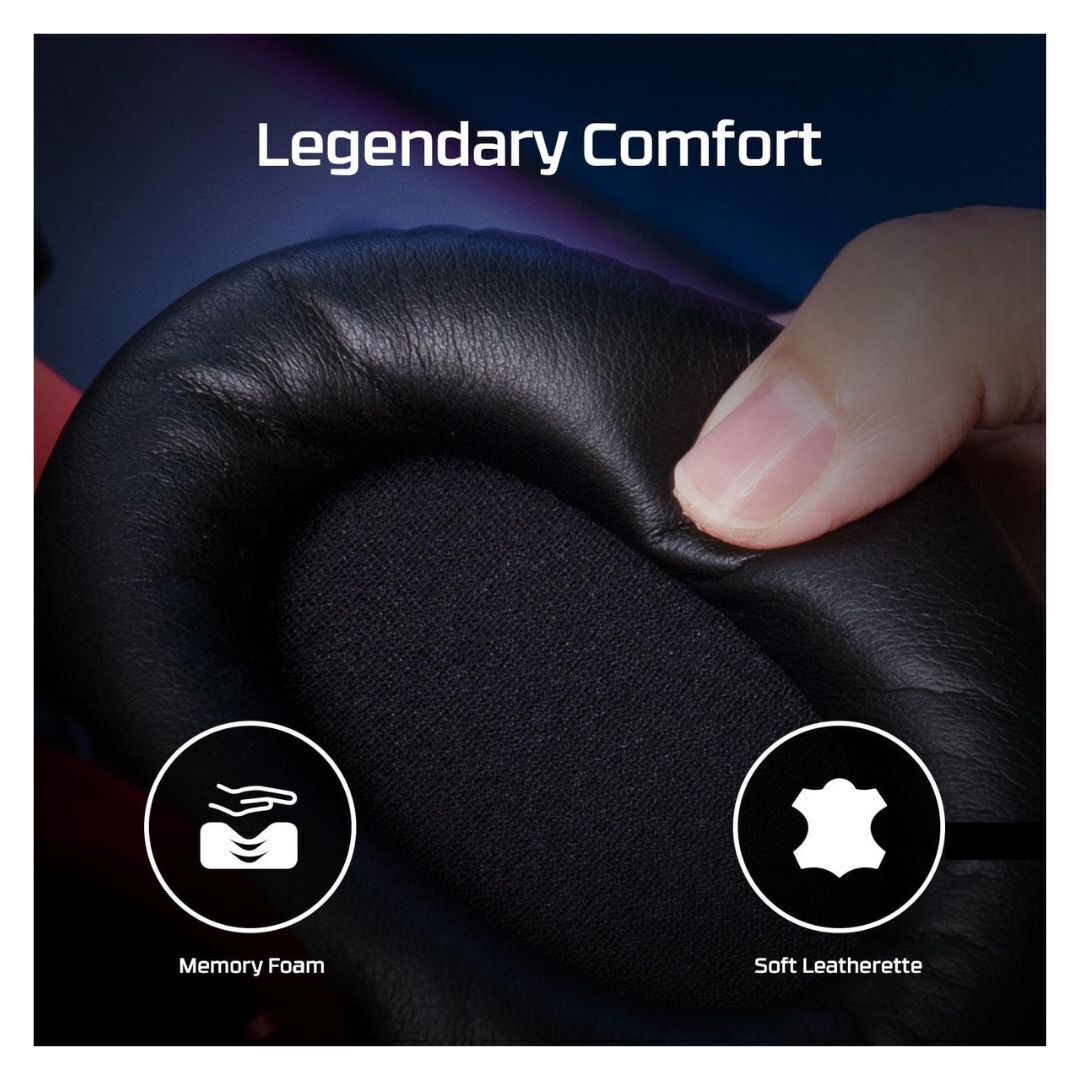 HyperX Cloud II Wired Gaming Headset with Memory Foam and Leatherette and 53mm Drivers (Black-Red)