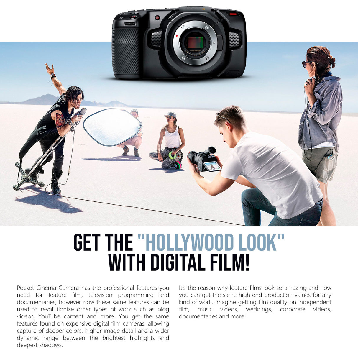 Blackmagic Design Pocket 4K Cinema Camera with DG Vario-Elmarit Lens and Battery (2-Pack) Bundle