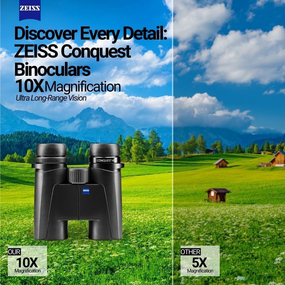 Zeiss Conquest HDX 10x32 Binocular with 90 Percent Light Transmission (Black) Bundle