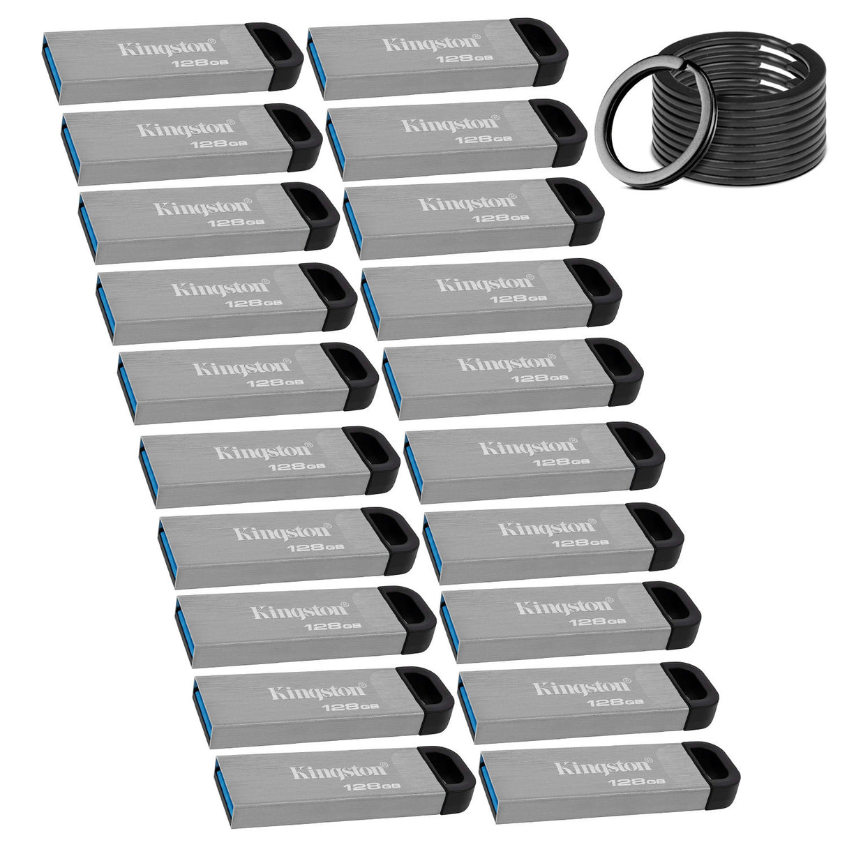 Kingston 128GB DataTraveler Kyson USB 3.2 Gen 1 Metal Flash Drive (20-Pack) Bundle
