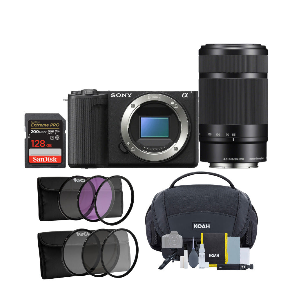 Sony Alpha ZV-E10 II Content Creators Camera with APS-C Mirrorless Lens and Lens Kit (Black) Bundle