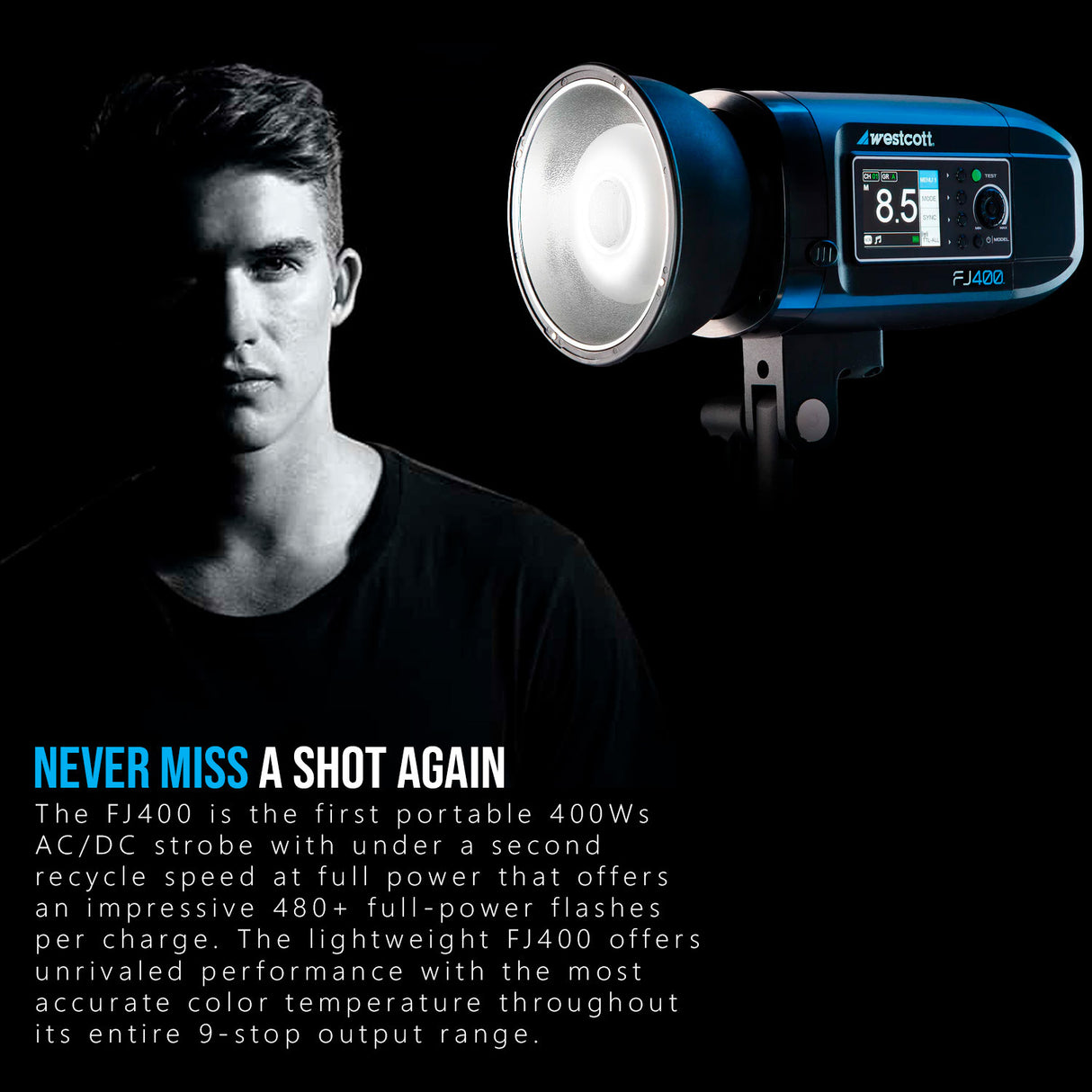 Westcott FJ400 400Ws Strobe with AC/DC Lithium Polymer Battery