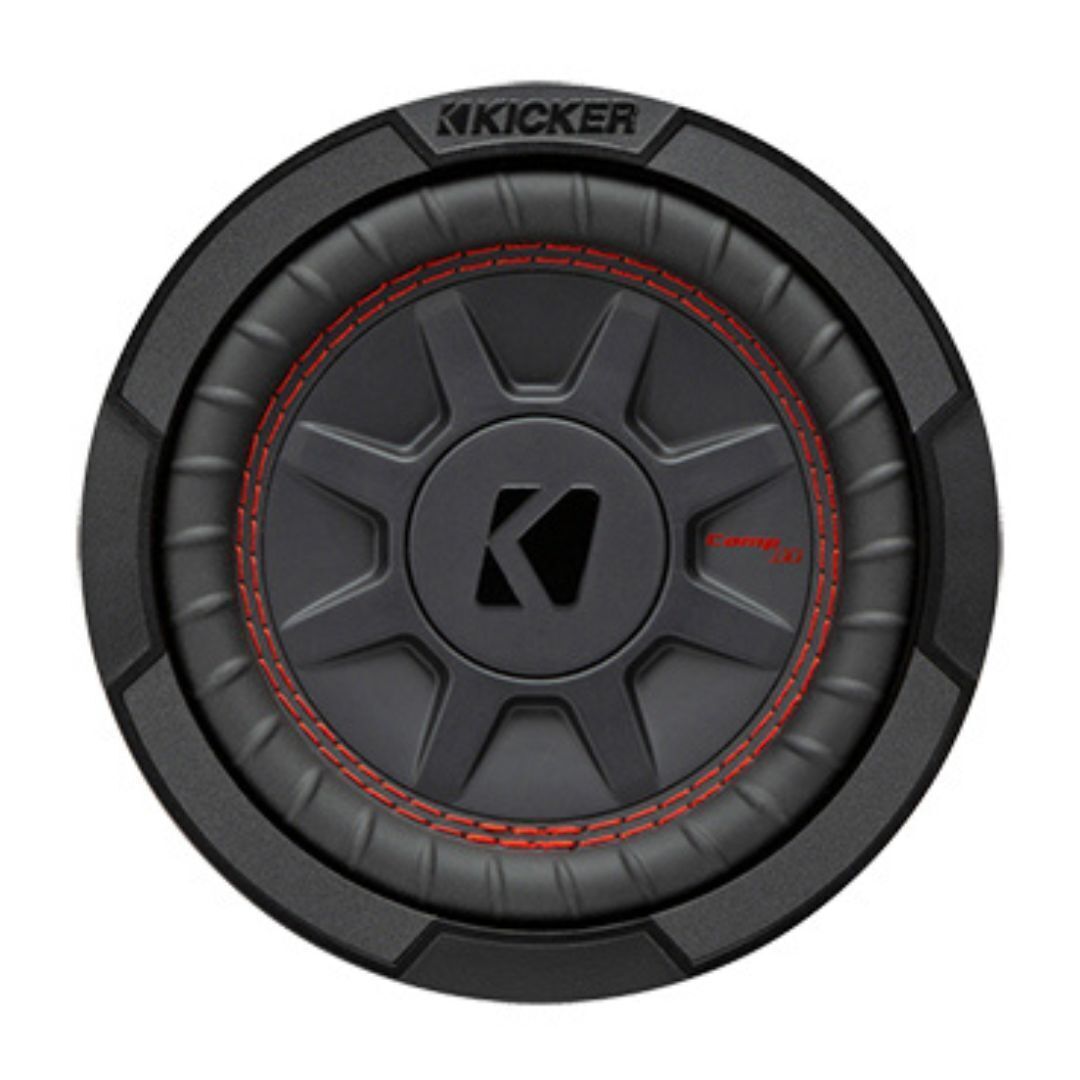 Kicker CompRT 6.75-Inch 2 Ohm Red Double Stitch Subwoofer with Heat Management (Black)