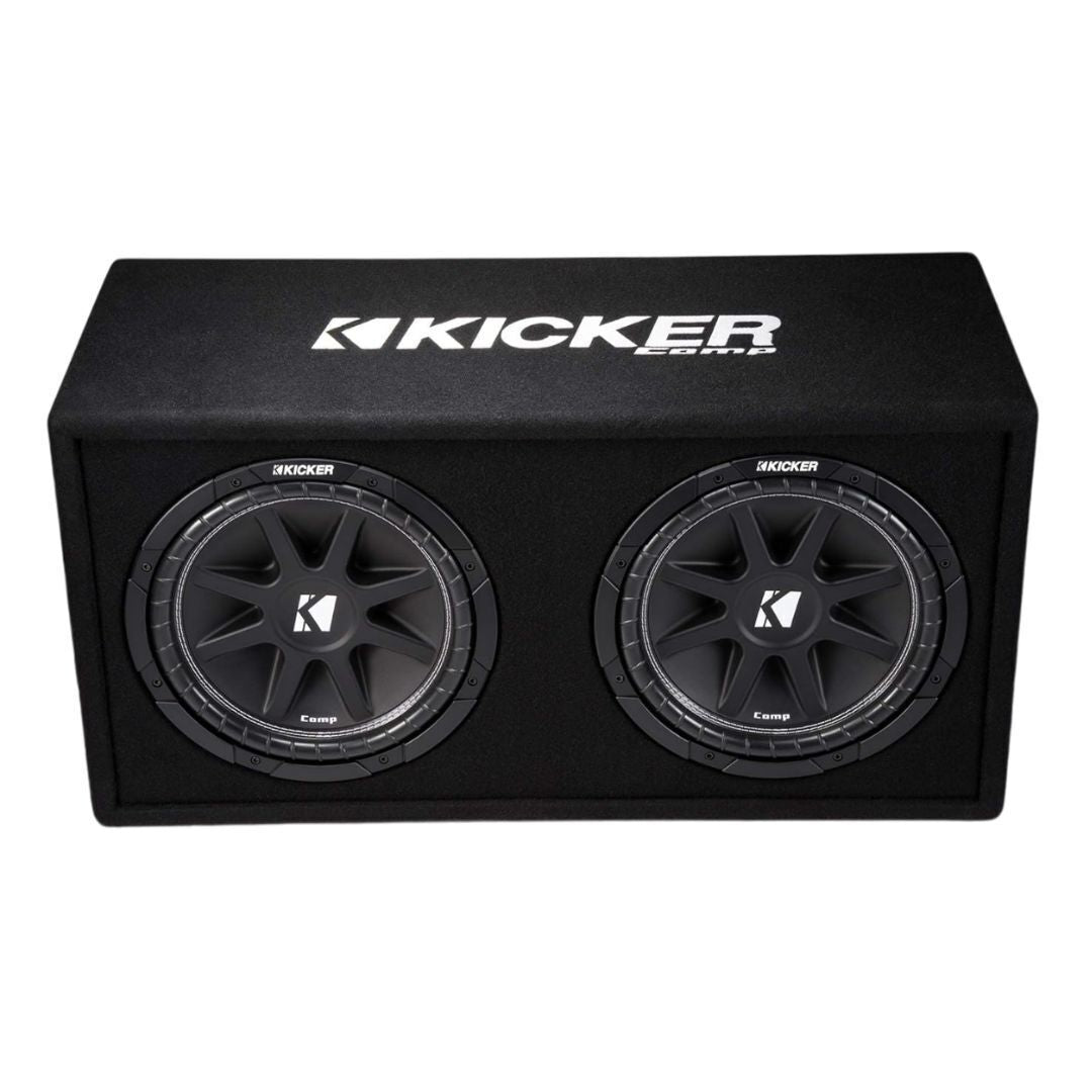 Kicker Dual Comp 12-Inch Stout Custom Box Design Subwoofer Enclosure with 2-Ohm Terminal (Black)