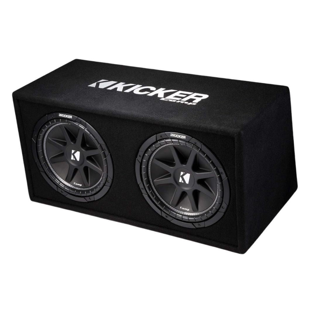 Kicker Dual Comp 12-Inch Stout Custom Box Design Subwoofer Enclosure with 2-Ohm Terminal (Black)