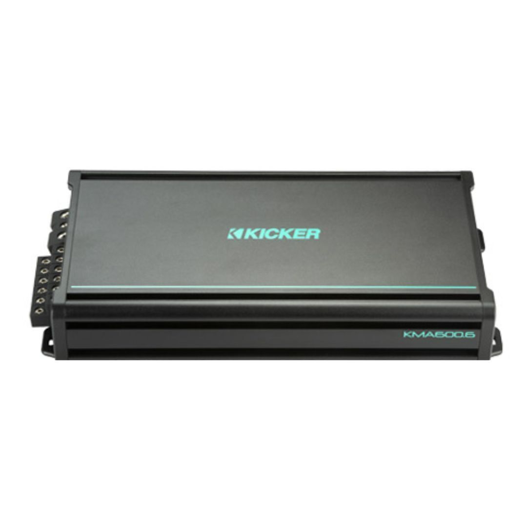 Kicker KMA600.6 Marine Stereo Six-Channel Amplifier with KickEQ Variable 6dB Bass Boost (Black)
